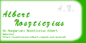 albert noszticzius business card